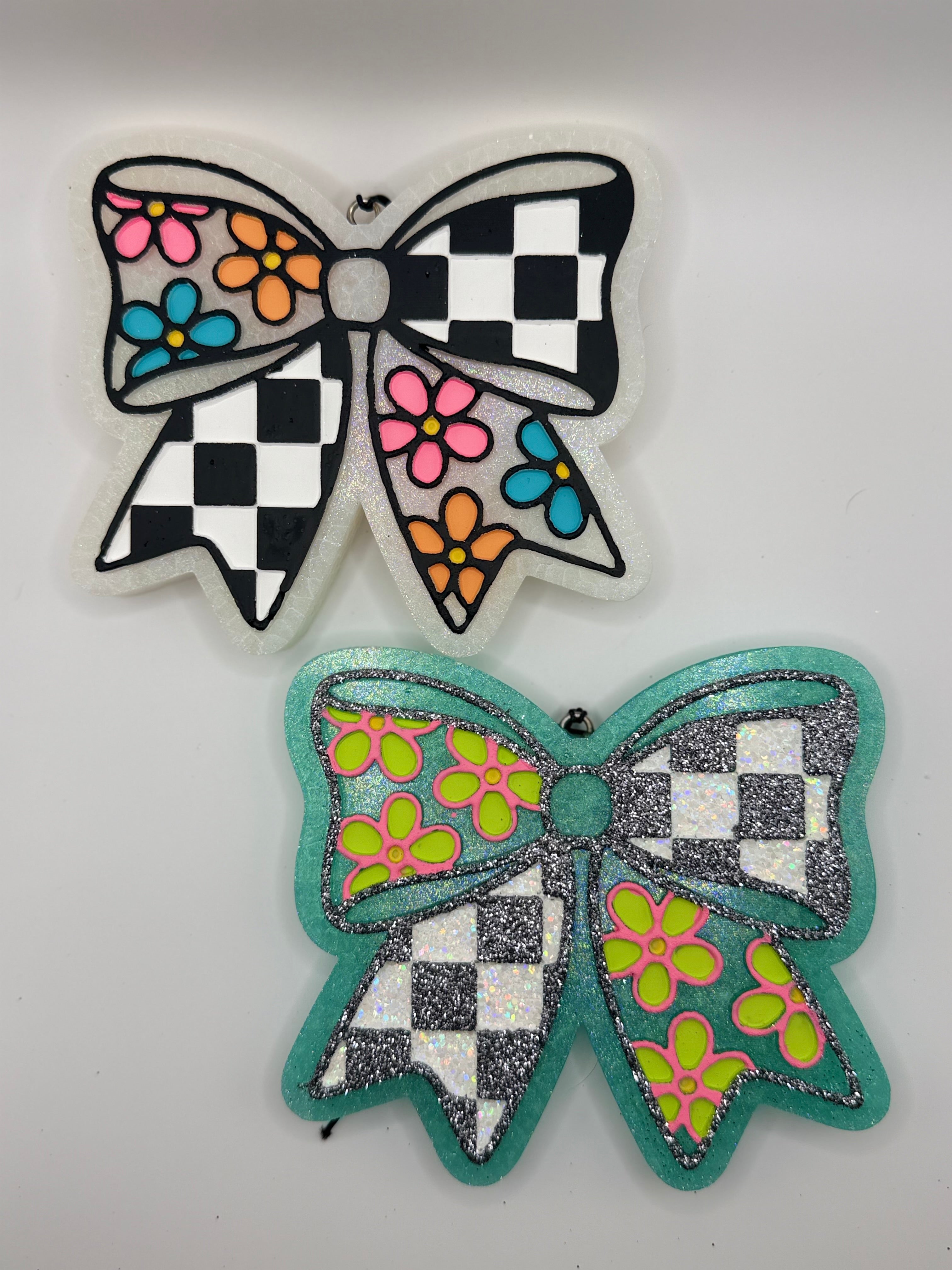 Flower Checkered Bow